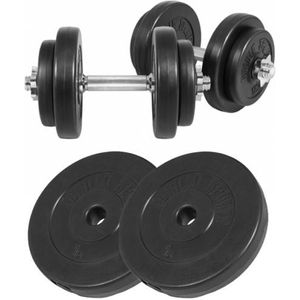 Dumbellset 20 kg + 2 x 5 kg Kunststof - schroefsluiting 30 mm