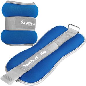 Set van 2 Neoprene enkel- of polsgewichten 2 kg - 2 x 1 kg Blauw