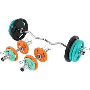 Olympische EZ-curlset 75 kg Gripper Gietijzer Rubber Coating  - 50 mm