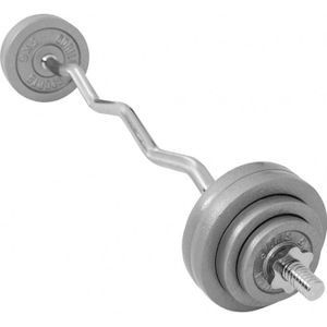 Gorilla Sports EZ-curlset 35 kg - Gietijzer - Halter met Gewichten- 30 mm