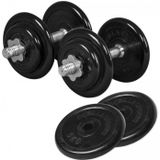 Dumbellset 20 kg + 2 x 5 kg Rubber - 30 mm