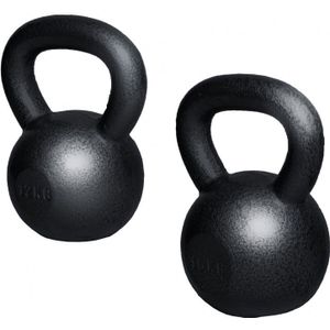 Voordeelset kettlebells 12 en 16 kg gietijzer zwart