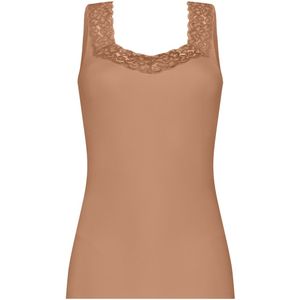 singlet met kant hazelnut