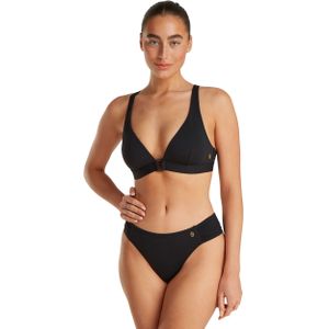 Triangle buckle push-up bikini top zwart