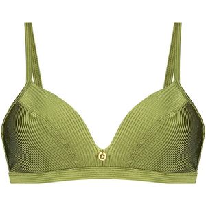 triangle bikini top shiny green