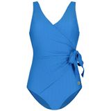 swimsuit v-neck blue snake
