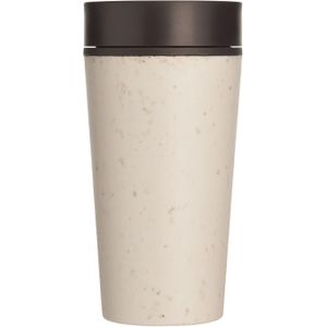 Circular & Co - Travel Mug - Koffiebeker To Go - Coffee To Go Beker - 340 ml - Crème - zwart - 12oz - Duurzaam