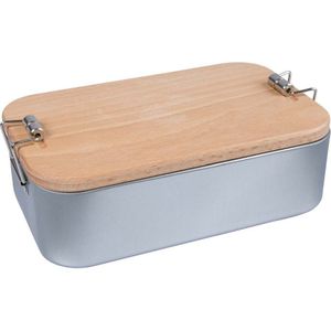 Lunchbox 2 in 1 - met beukenhouten deksel/snijplank