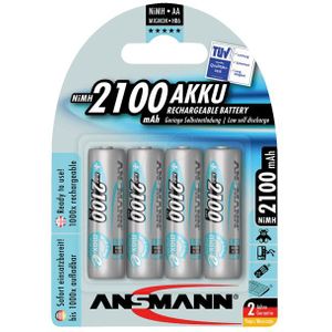 Batterijen NiMH Accu Mignon AA 2100 mAh - 4 stuks