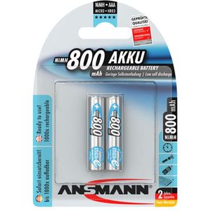 Batterijen NiMH Accu Micro AAA  800 mAh - 2 stuks