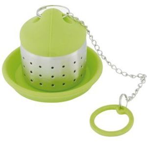 Dotz thee infuser uit rvs en silicone groen 4x4x4.5cm