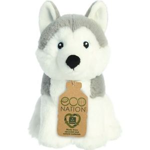 Pluche Dieren Knuffels Husky Hond van 21 cm - Knuffeldieren Honden Speelgoed