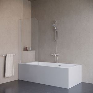 Badwand 75x150cm 5mm Nano glas chroom serie Alfeo draaibaar