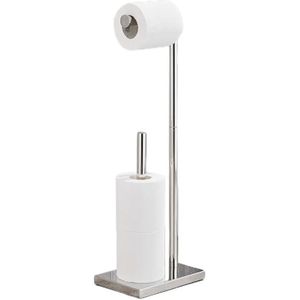 Toiletbutler - Wc Rolhouder - Reserverolhouder - Chroom - Staand