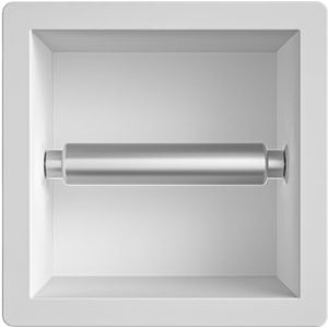 Inbouw toiletrolhouder mat wit zonder klep
