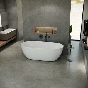 Vrijstaand whirlpool ligbad Silvan acryl glans wit 170x81x58cm