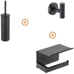 Toilet accessoires set Mat zwart exclusief