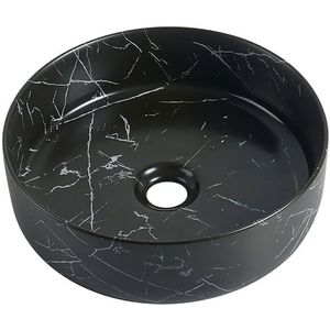 Waskom Anna 35x35x12cm Nero marmerlook zwart