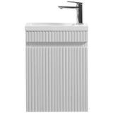 Fonteinmeubel Yuki 40cm mat wit inclusief wastafel glans wit