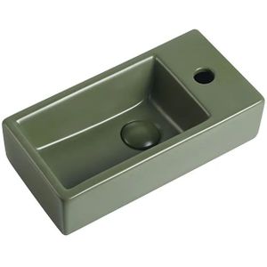 Fontein Mia 40.5x20x10.5cm mat groen inclusief afvoerplug rechts