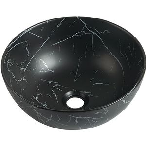 Waskom Verla 35x35x15cm Nero marmerlook zwart