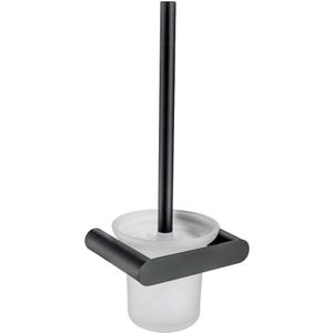 Wc-borstel mat zwart Ovaal