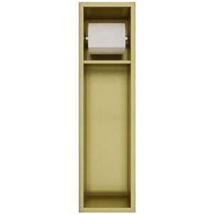 Inbouw toiletrolhouder-closetborstel houder mat goud zonder klep