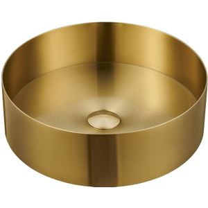 Waskom Felipo 40x40x12cm mat goud inclusief afvoerplug