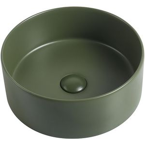 Waskom Valentina 35x35x14cm mat groen inclusief afvoerplug