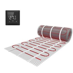 Elektrische vloerverwarming 1440 watt 9,0 m² inclusief slimme thermostaat mat zwart