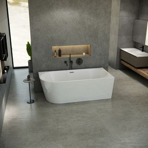 Vrijstaand whirlpool hoekbad Luciano acryl glans wit 170x80x58cm rechts