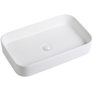 Wastafel Gaia 60x37x11cm mat wit inclusief afvoerplug