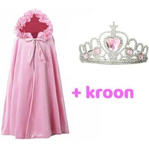 Roze prinsessencape + Kroon