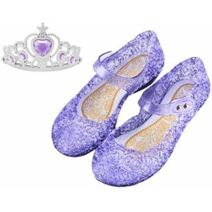 Prinsessenschoenen - Verkleedschoenen  Paars + Frozen paarse kroon
