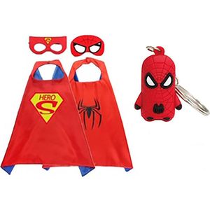 Superhelden Verkleedpak - 3-Pack - Superman + Spiderman cape + masker + Hanger