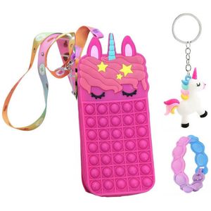 3-Pack-Fidget Toys-Pop It-fuchsia-unicorn