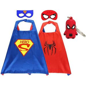 Superhelden Verkleedpak - 3-Pack - Superman + Spiderman cape + masker + hanger