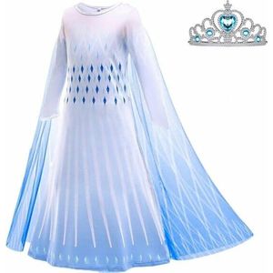 **Aanbieding** Frozen - Elsa jurk + Kroon - prinsessenjurk - verkleedjurk  - ��€ 14,95