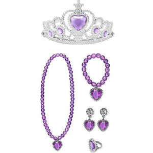 Prinses Rapunzel - kroon +juwelen - paars