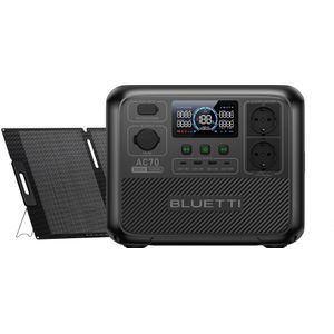 BLUETTI AC70 Powerstation | 1.000 W 768 Wh - BLUETTI DE, AC70+200 W Solar | 1000 W 768 Wh 200 W Solar-Kit (Mit Tax.)