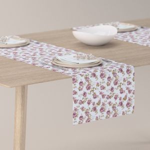 Dekoria Rechthoekige tafelloper wit-roze 40 x 130 cm