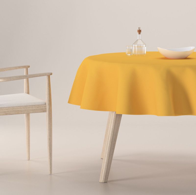 Dekoria Rond tafelkleed geel 160 x 160 cm
