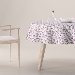 Dekoria Rond tafelkleed wit-roze 130 x 130 cm