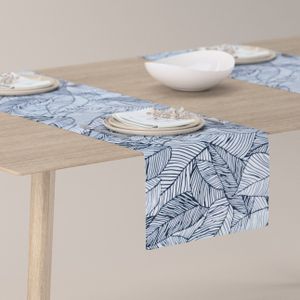 Dekoria Rechthoekige tafelloper donkerblauw-wit 40 x 130 cm