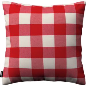 Dekoria Kussenhoes Kinga collectie Quadro wit-rood ruit 43 x 43 cm