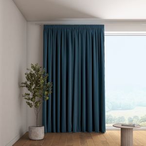 Dekoria Kant en Klaar Gordijn met plooiband, collectie Velvet, blauw