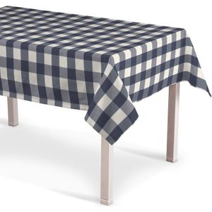 Dekoria Rechthoekig tafelkleed wit-donkerblauw geruit 130 x 210 cm