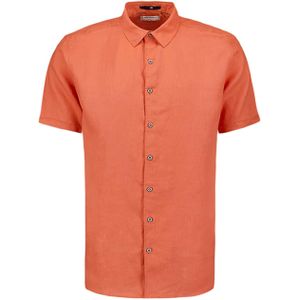 No Excess Overhemd korte mouw oranje (Maat: 2XL) - Effen