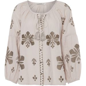 Summum Woman Blouse beige (Maat: 34) - Halslijn: Ronde hals,