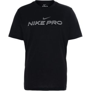 Nike T-shirt zwart (Maat: M) - Tekst - Halslijn: Ronde hals,